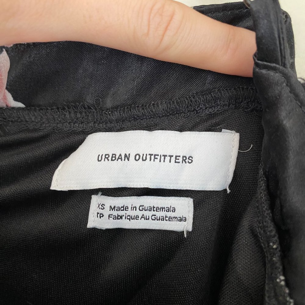 Urban Outfitters Black Satin Floral Wrap Maxi Dress - Picture 3 of 3
